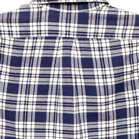 Ralph Lauren Navy White Plaid Custom Fit S/P Button Up Long Sleeve Oxford Shirt - Picture 4 of 4